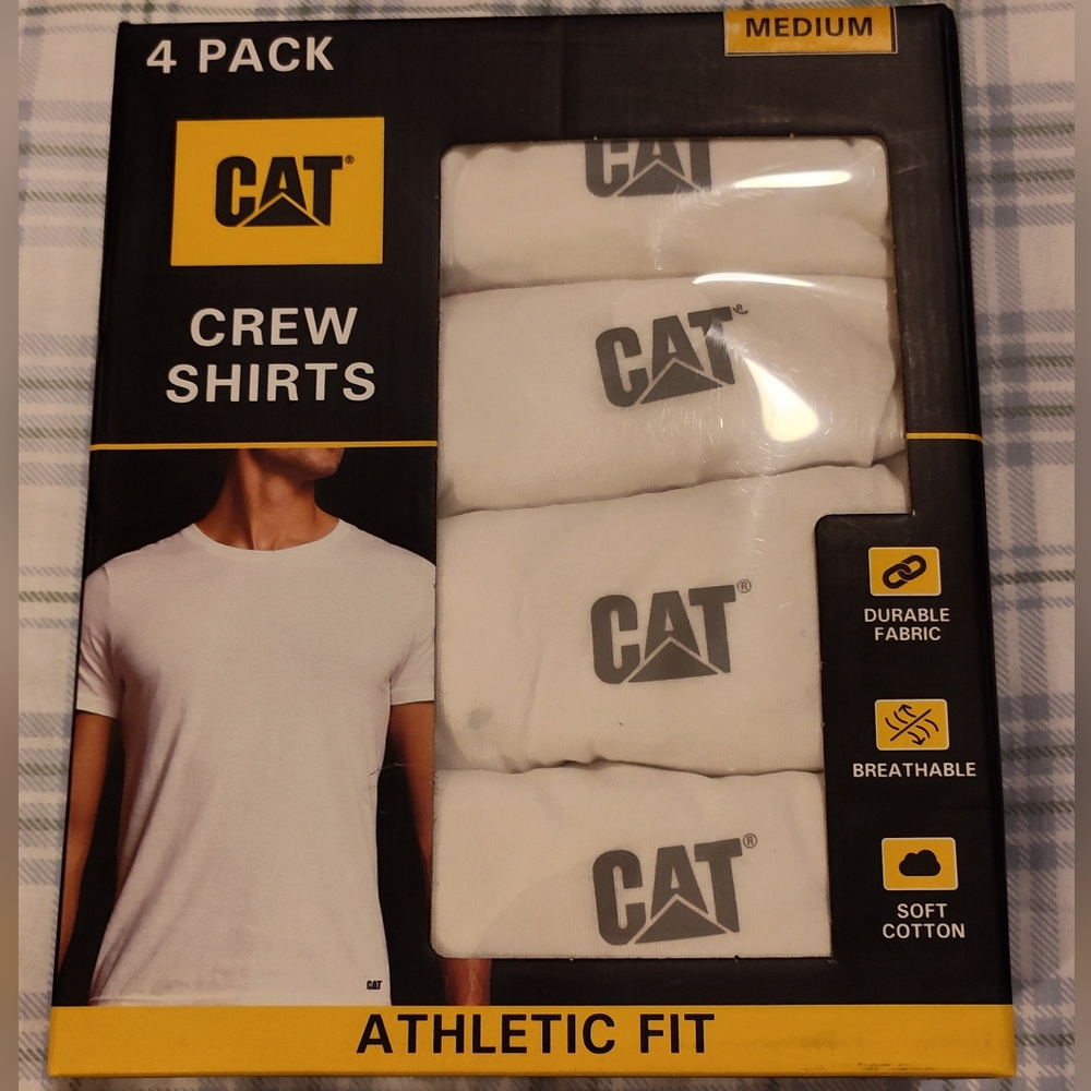 NWT! CAT 4pk Crew Neck Shirts Sz Medium